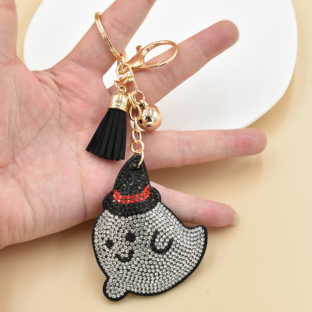 wholesale Metal Rhinestone Wine Glass Butterfly Puppy Keychain